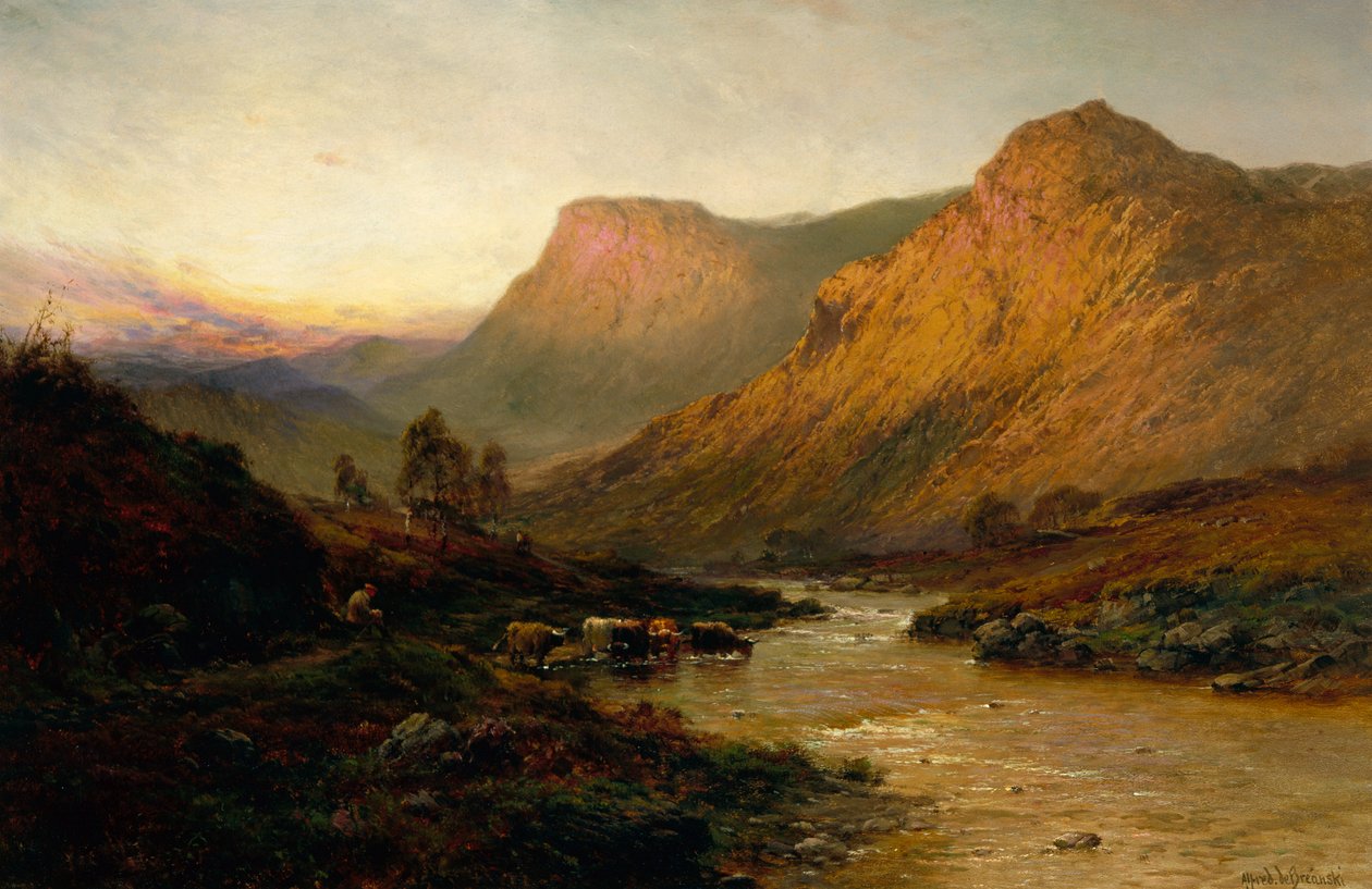Rio Tay (óleo sobre tela) de Alfred de Breanski