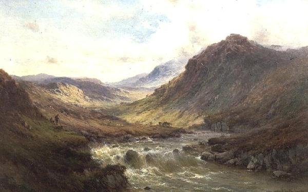 The Falls at Invergarry, Glen Till de Alfred de Breanski