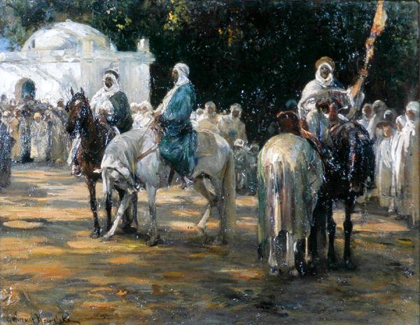 Em frente da malha, c.1903 (óleo sobre tela) de Alfred von Wierusz Kowalski