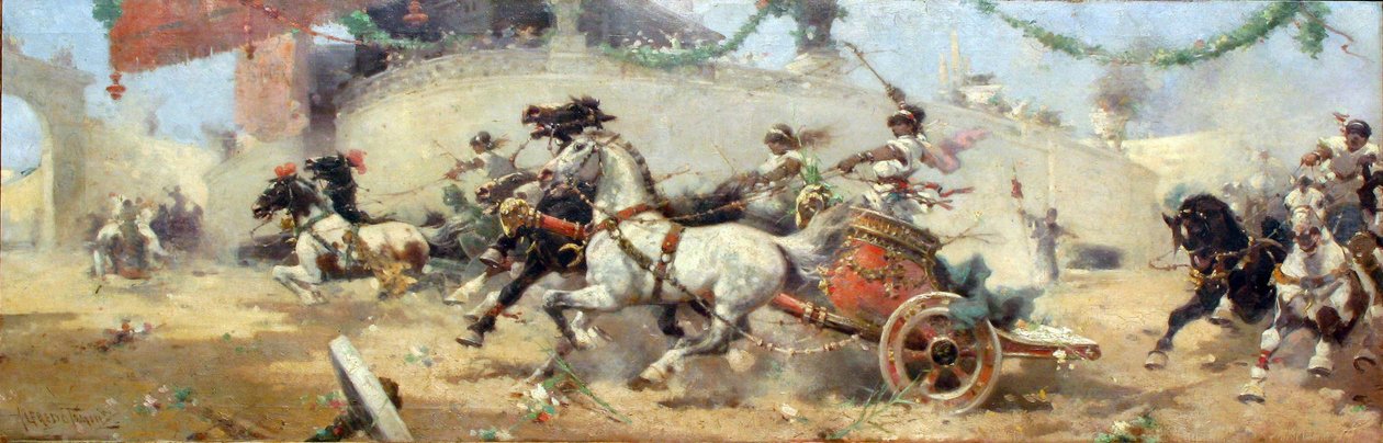 A corrida de bigas no Circus Maximus de Alfredo Tominz