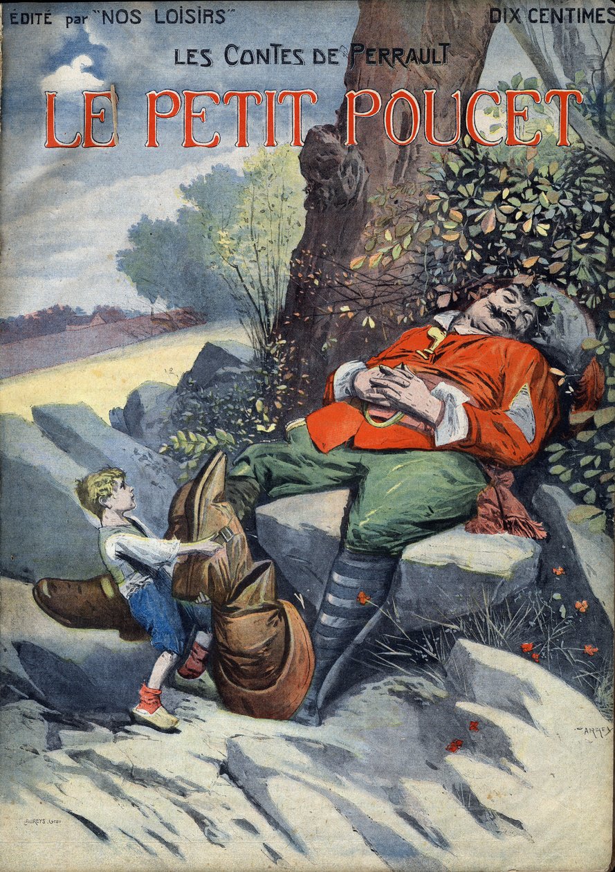 Le Peucet: Tale de Charles Perrault (1628-1703). Ilustração de Vaccari e Carrey na colecção "Les beaux tales" "Nos loisirs" por volta de 1910. Colecção privada. de Alfredo and Carrey Vaccari