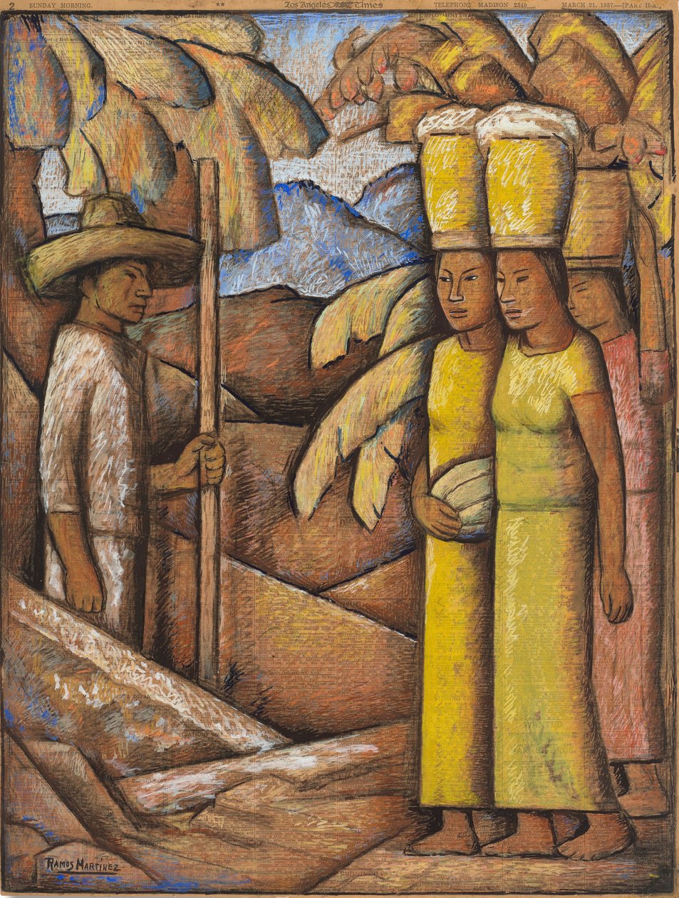 The Tamales Sellers, c.1937 (tempera no papel) de Alfredo Ramos Martinez