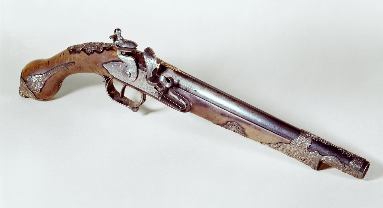 Pistola pertencente a Abd el-Kader (1808-83) (metal) de Algerian School