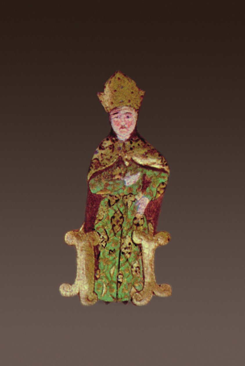 O rei da Hungria, Lajos II 1506-26 em conselho antes da batalha de Mohacs em 1526, 1558 tinta e folha de ouro em detalhe de velino de 290004 de Ali Amir Beg