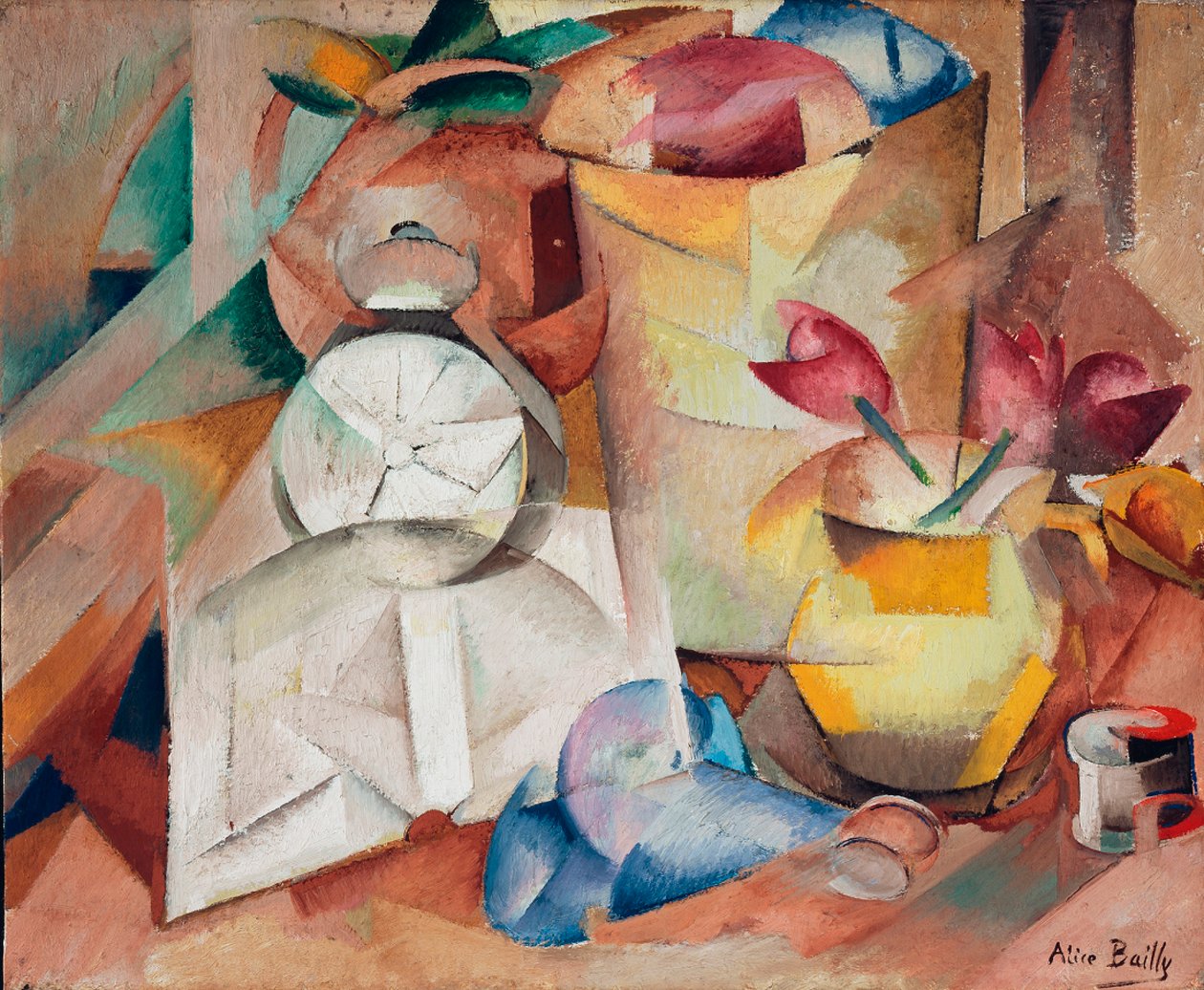 Natureza morta com despertador, 1913. de Alice Bailly