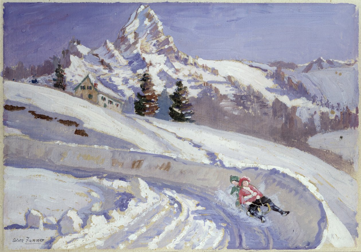 Tobogganing perto do Matterhorn de Alice Maud Fanner