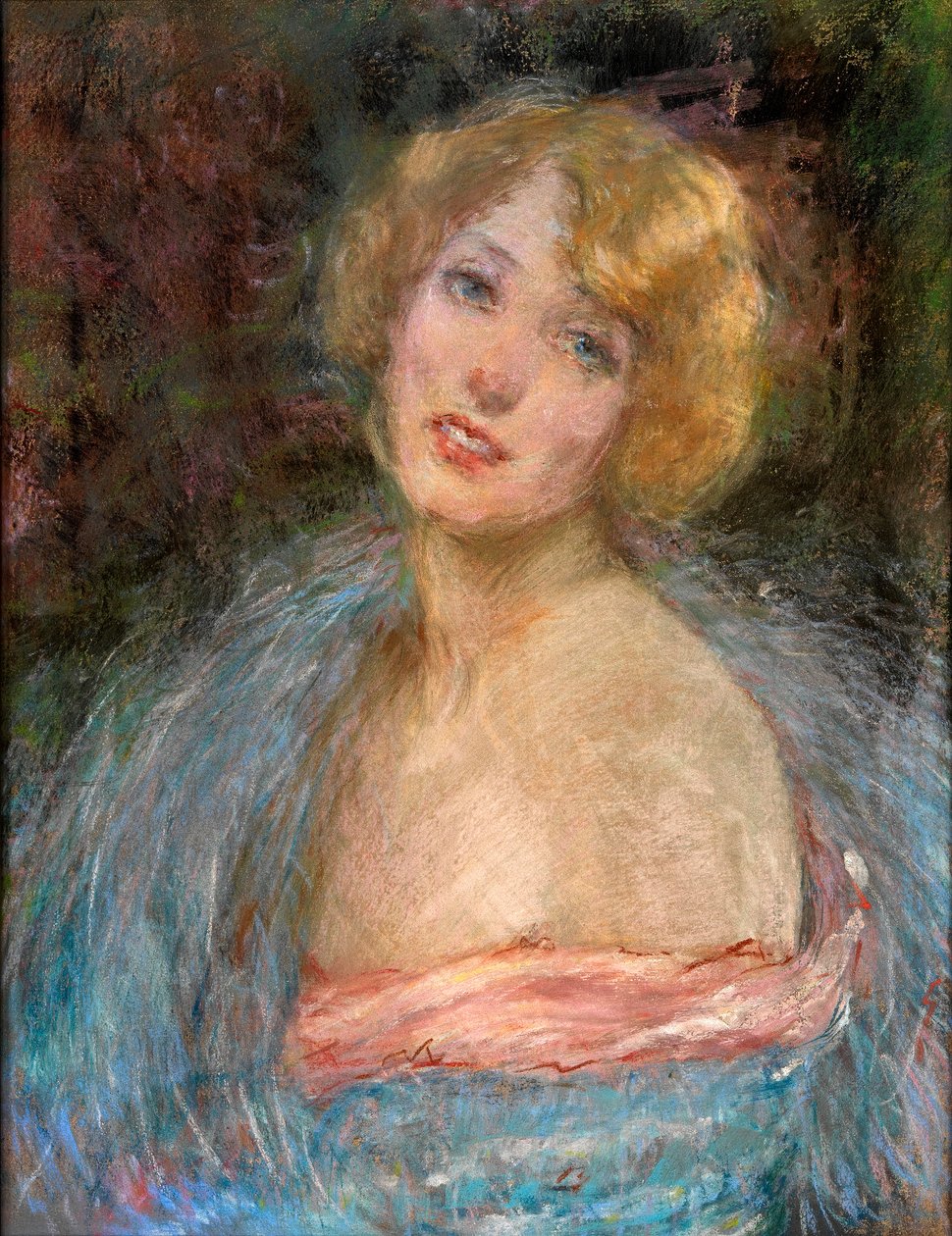 Rapariga loira com Boa de Alice Pike Barney