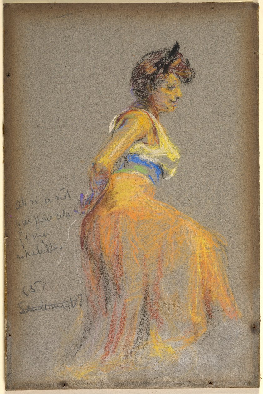 Modelo em amarelo de Alice Pike Barney