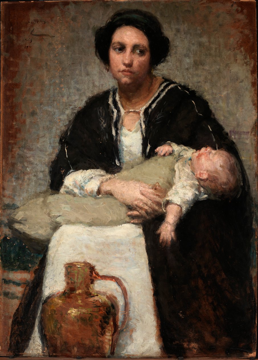 Mãe e bebê dormindo, 1911. de Alice Pike Barney