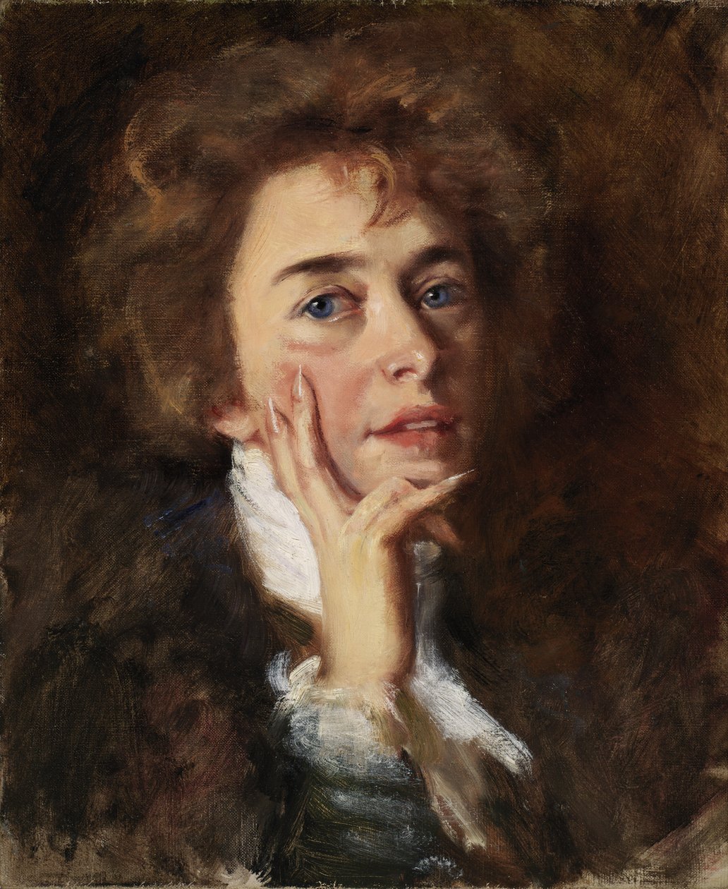 Autorretrato com Jabot, 1896. de Alice Pike Barney