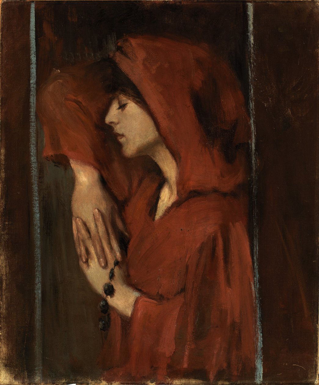 Mulher com Capuz Vermelho, final do século XIX e início do século XX. de Alice Pike Barney