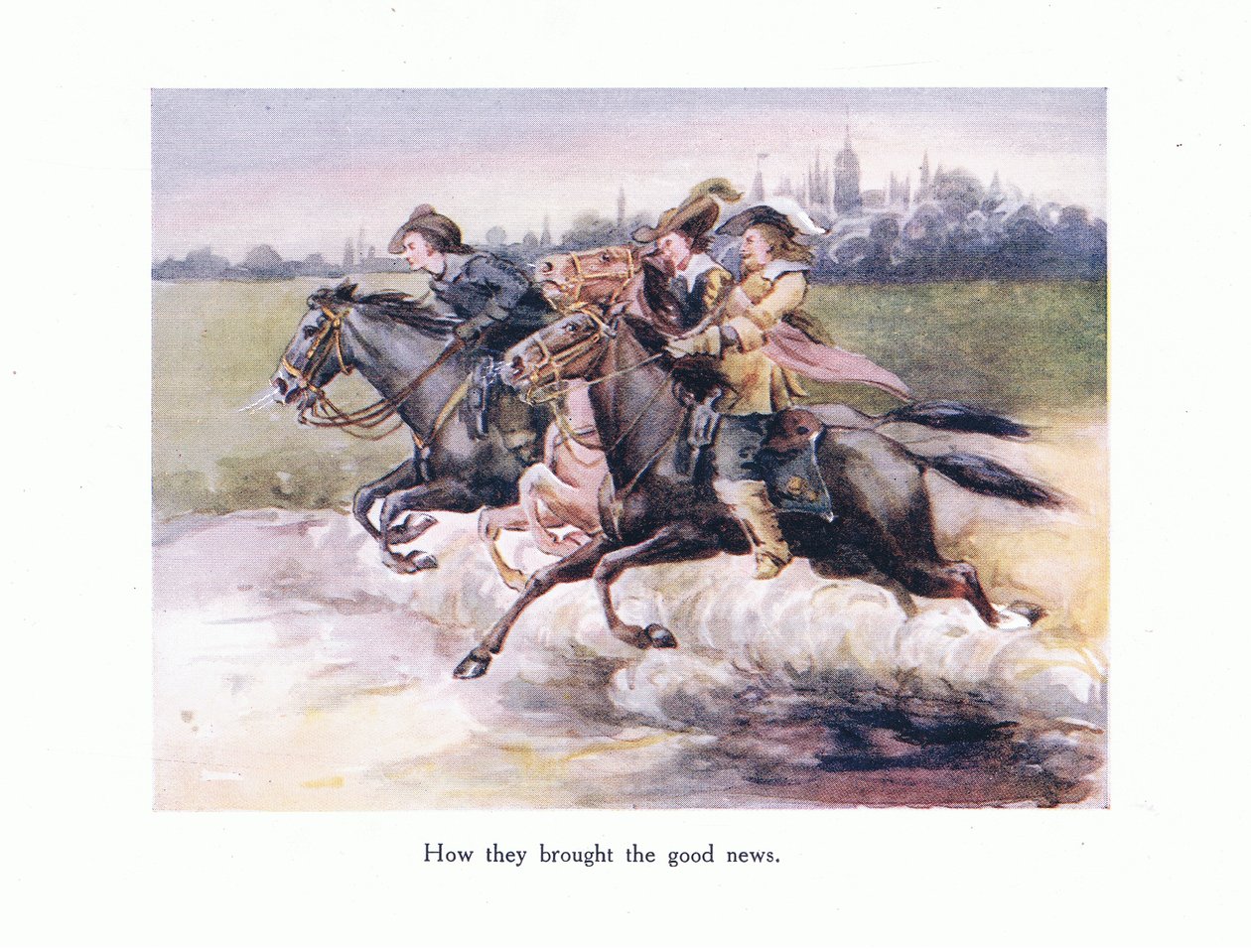 Como eles trouxeram as boas novas de Ghent para Aix, ilustração de Poems for the Young: Robert Browning, c.1920 de Alice Ross