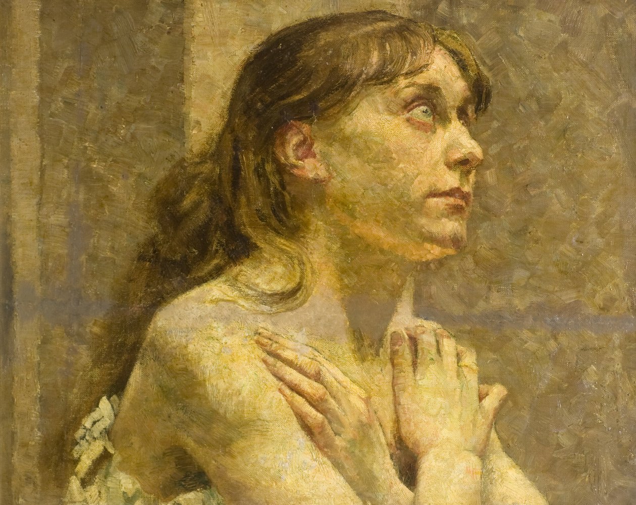 Menina orando (óleo a bordo) de Alick Penrose Forbes Ritchie