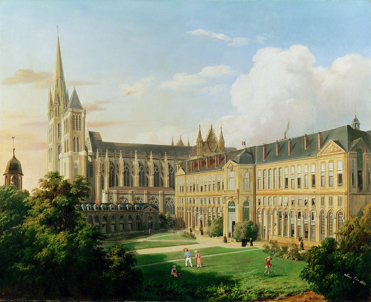 A Igreja da Abadia de Saint-Denis e a Escola da Legião de Honra em 1840 de Aline Clement