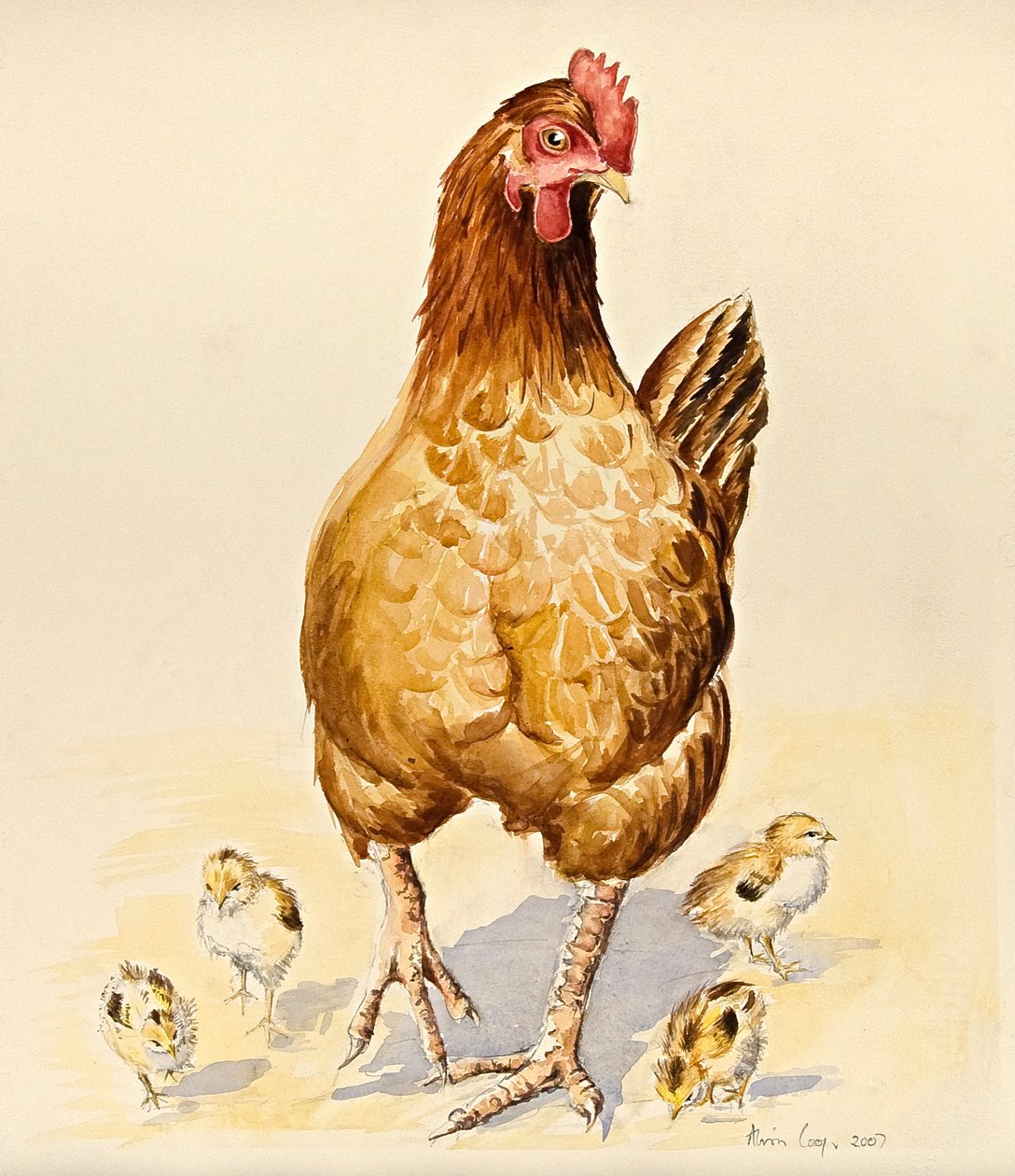 A galinha de George e seus pintainhos, 2007 de Alison Cooper