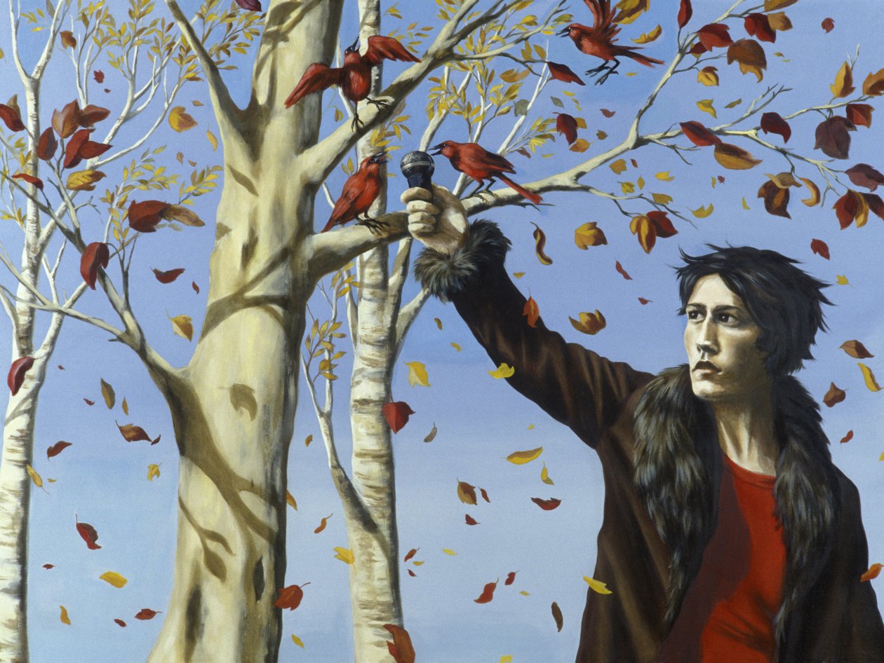 Os pássaros em nosso jardim (acrílico e óleo sobre tela) de Alix Contemporary Artist Soubiran Hall