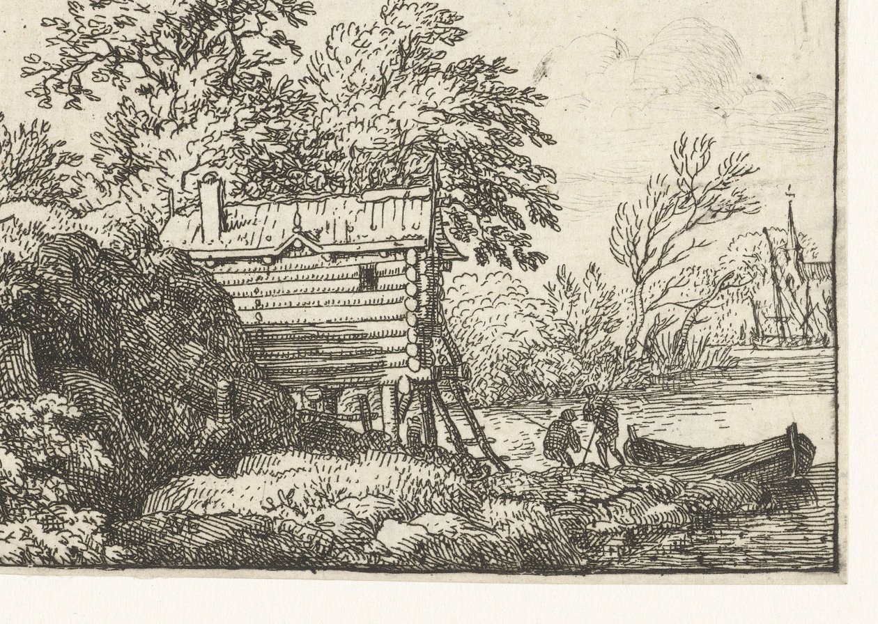 Paisagem com cabana de pescador de Allaert van Everdingen