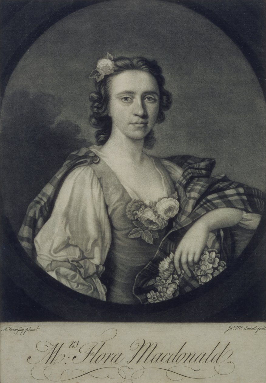 Flora MacDonald, gravada por James McArdell (mezzotint) de Allan Ramsay