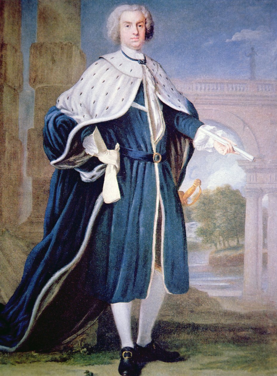 Retrato de Charles Calvert (cor litho) de Allan (after) Ramsay