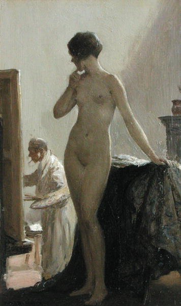O Pose (óleo sobre painel) de Allan Douglas Davidson
