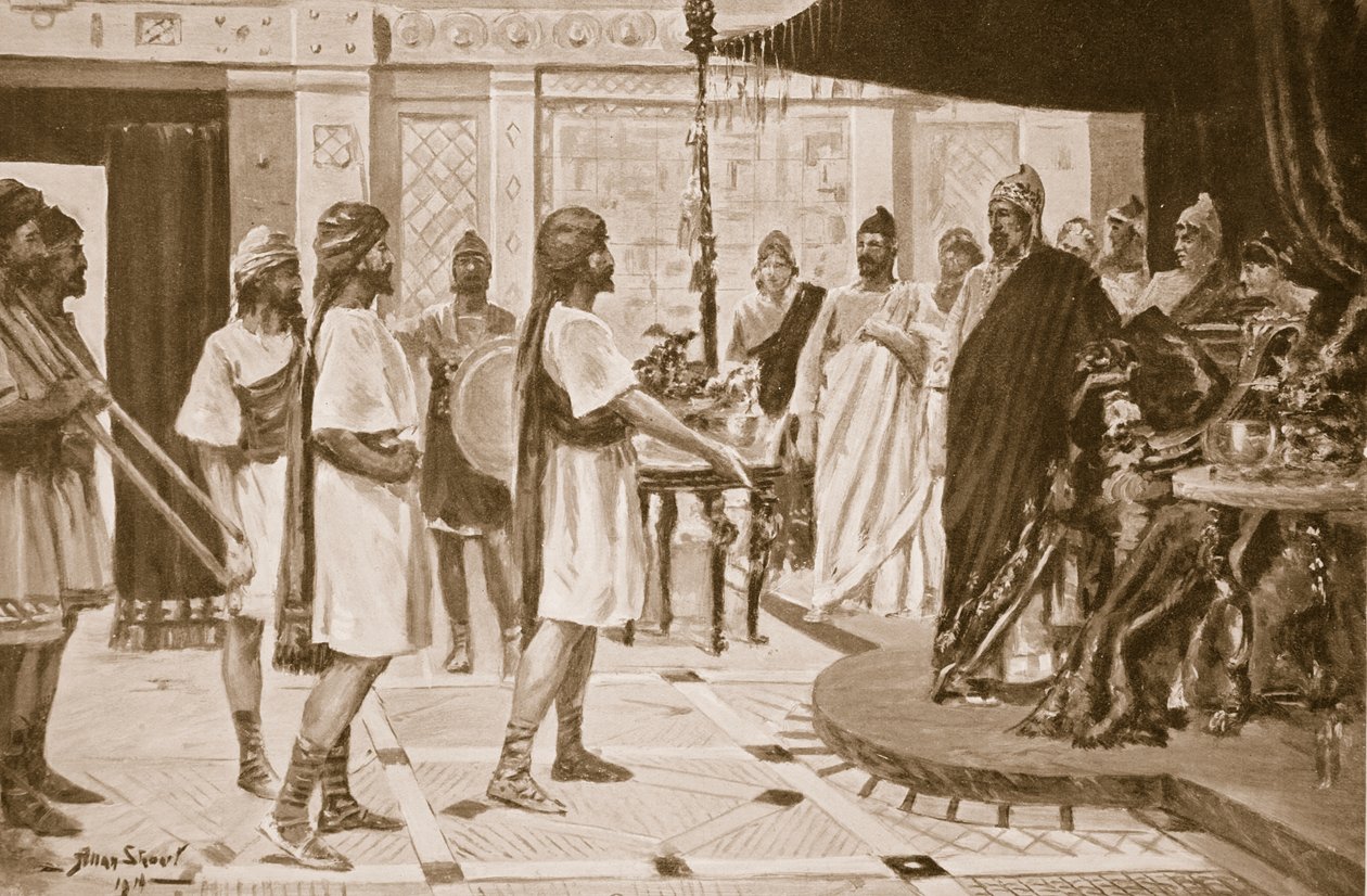Midas da Frígia organizando uma aliança com Urartu (litho) de Allan Stewart