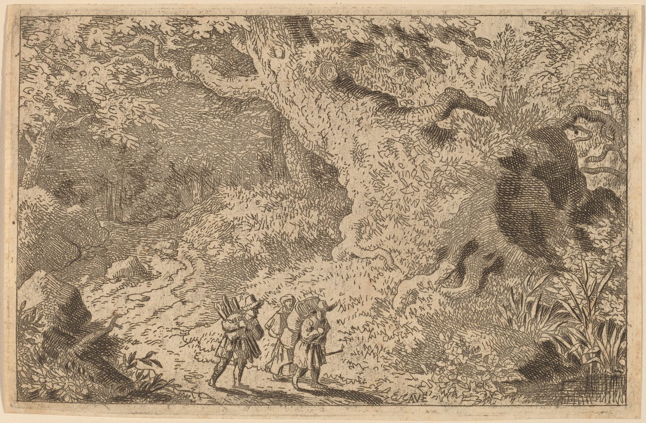 Uma floresta densa de Allart van Everdingen