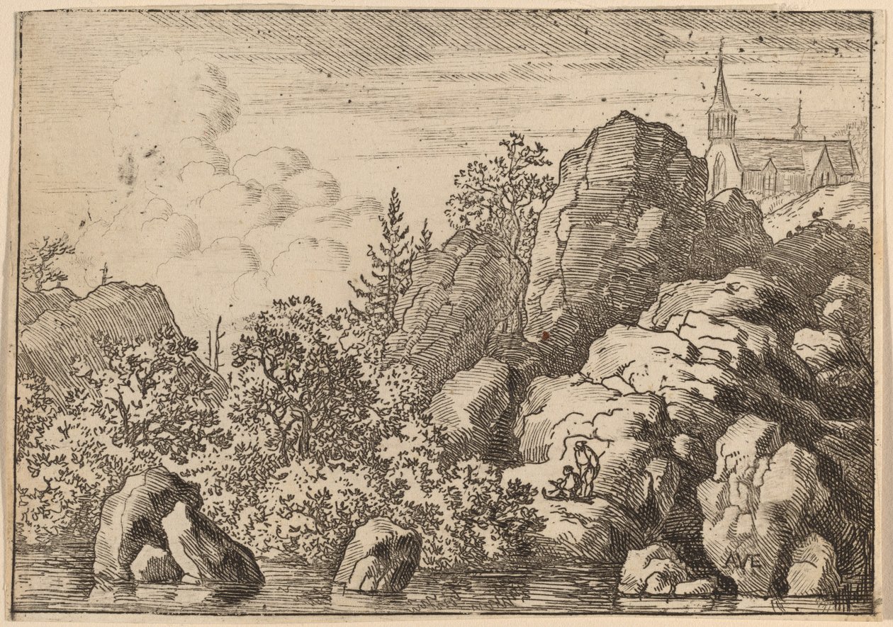 Igreja em uma colina, provavelmente c. 16451656. de Allart van Everdingen