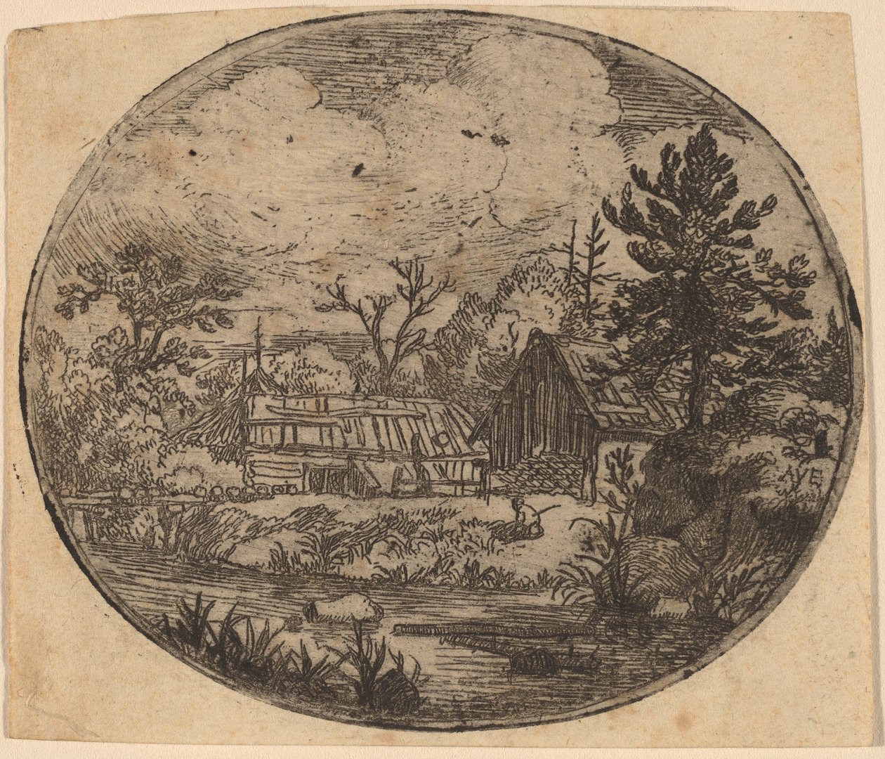 Hamlet na margem de um rio de Allart van Everdingen