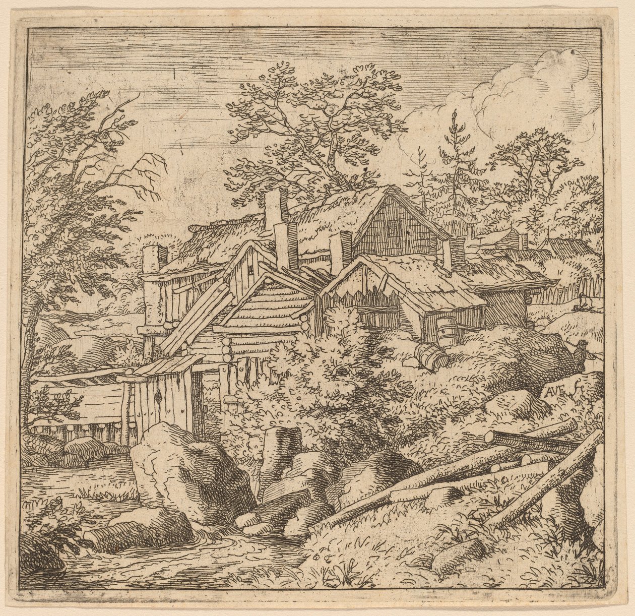 Hamlet on a Mountain Side de Allart van Everdingen