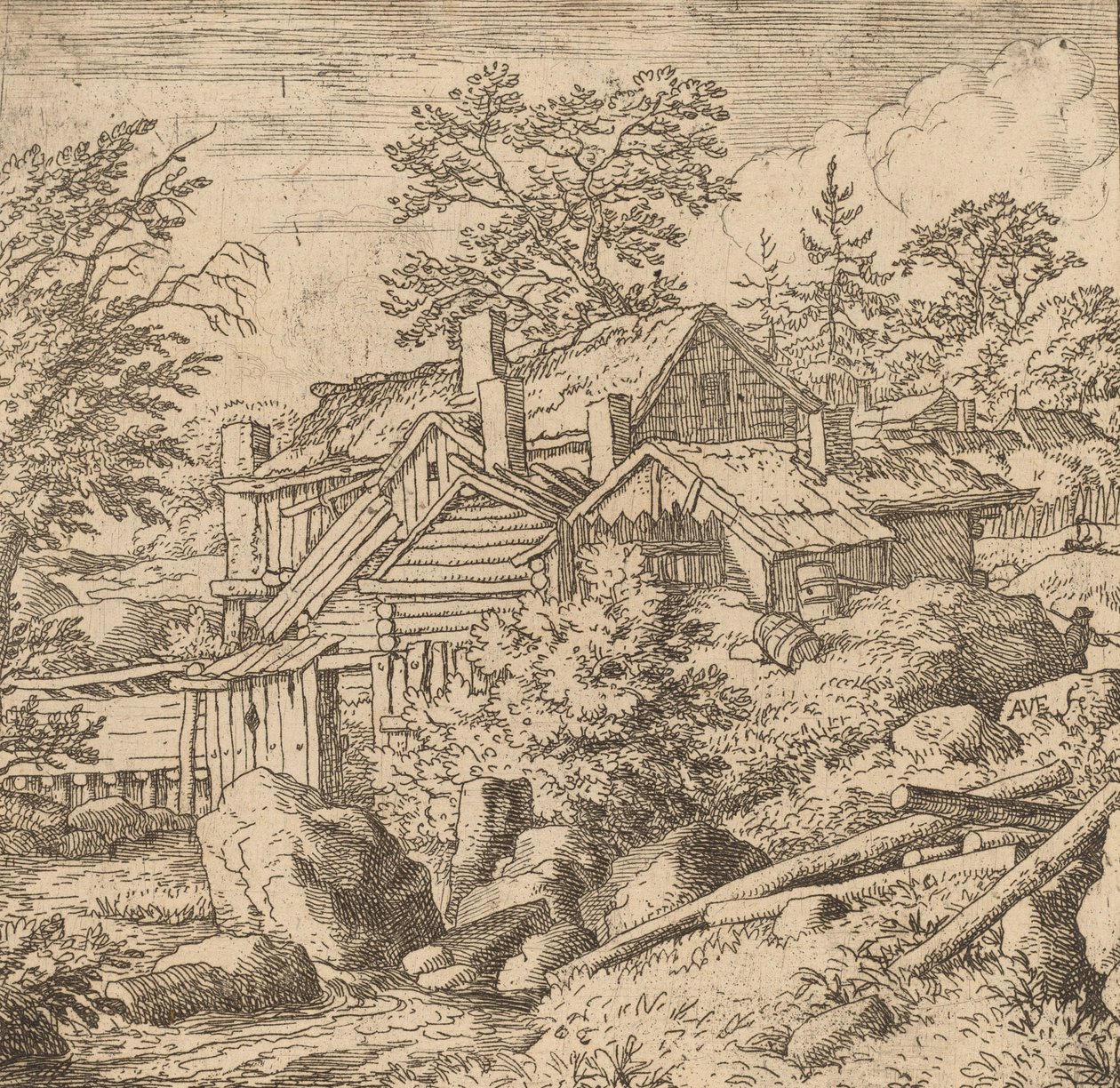 Hamlet em um lado da montanha, provavelmente c. 16451656. de Allart van Everdingen