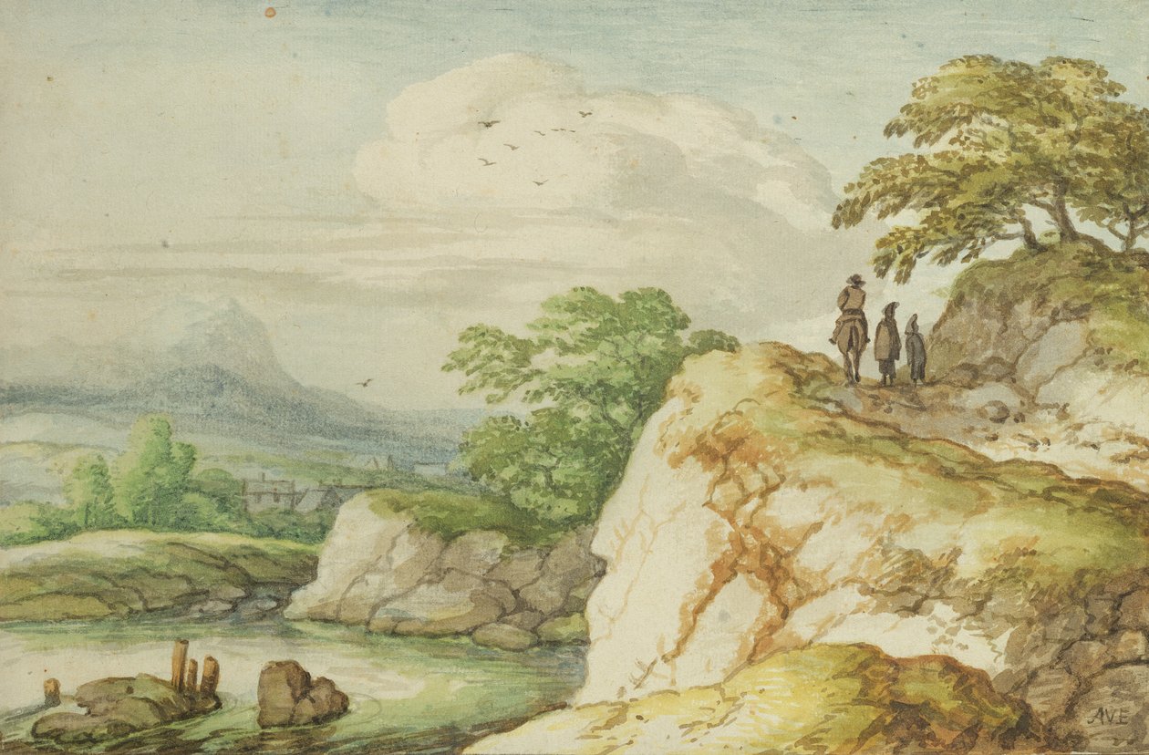 Caminhantes nas Terras Altas, c.1655 de Allart van Everdingen