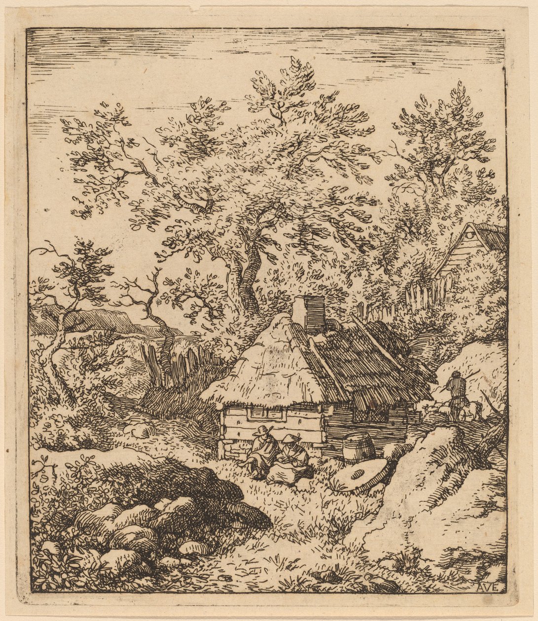 Paisagem com Mó perto de um Barril, provavelmente c. 16451656. de Allart van Everdingen