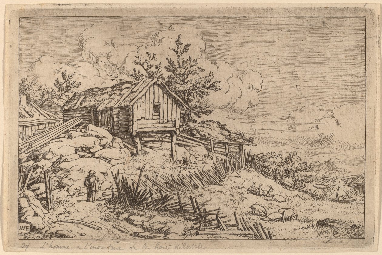 Man near Entry of a Ruinous Hedge de Allart van Everdingen