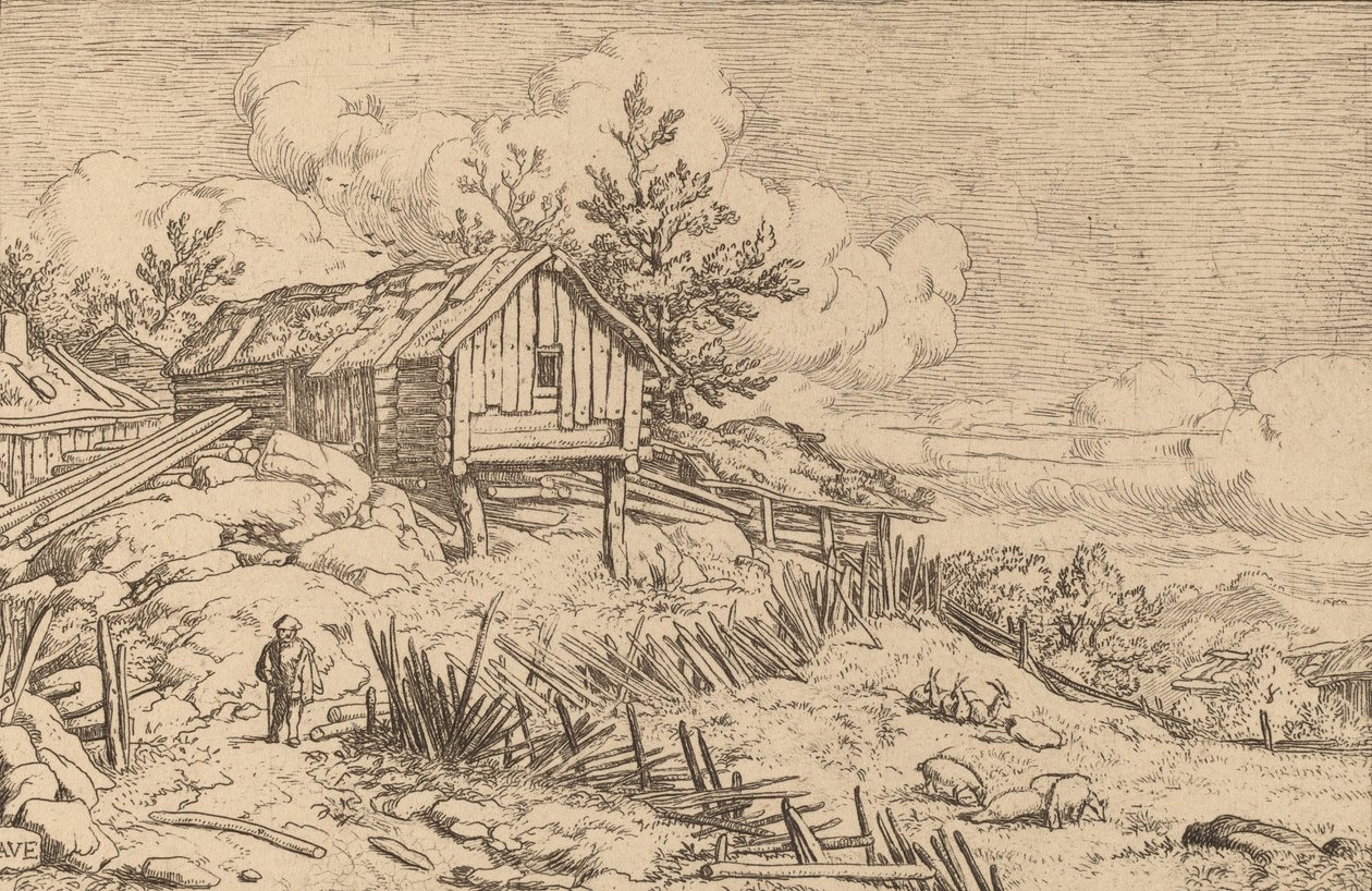 Homem perto da entrada de uma sebe em ruínas, provavelmente c. 16451656. de Allart van Everdingen