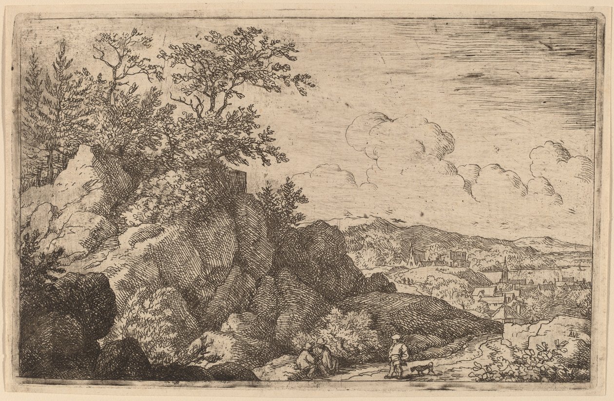 Camponês com seu cão, provavelmente c. 16451656. de Allart van Everdingen