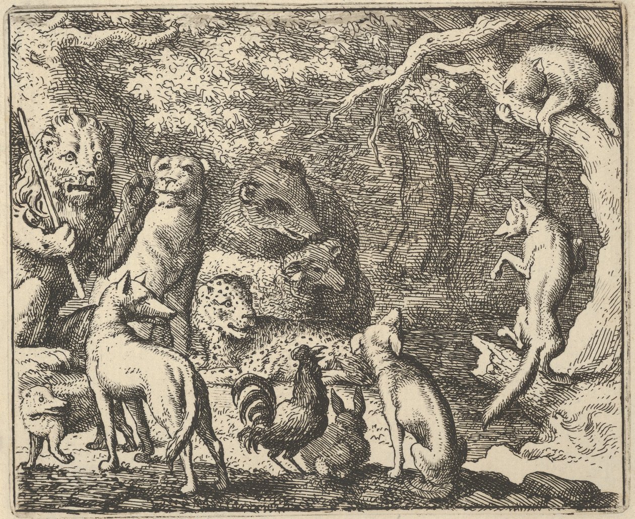 Renard pede confissão, 1650-75. de Allart van Everdingen