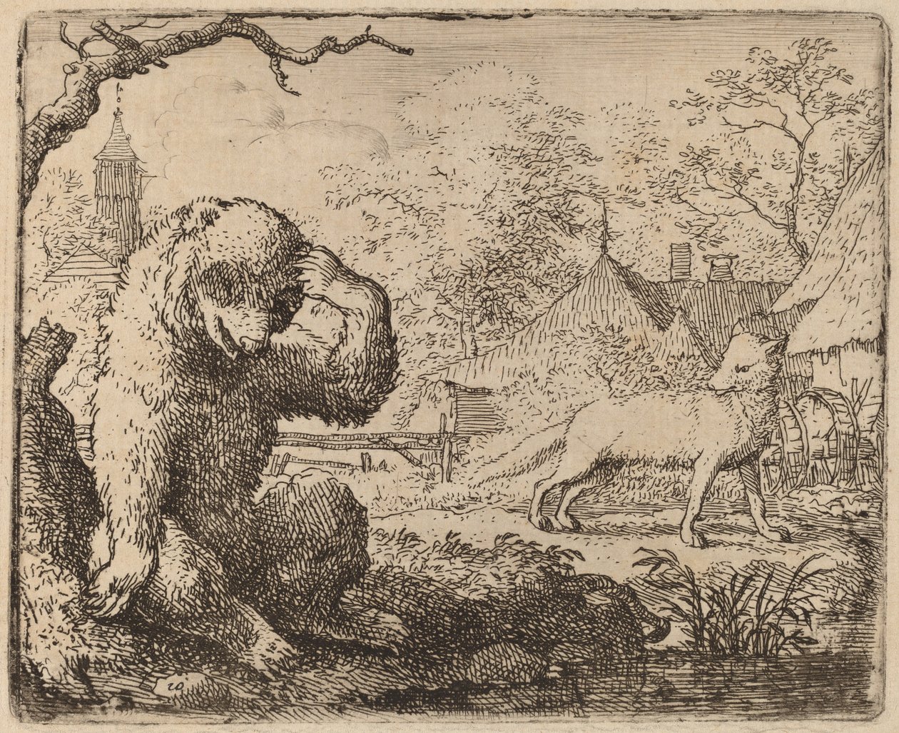 Reynard Zomba do Urso Aflito, provavelmente c. 16451656. de Allart van Everdingen