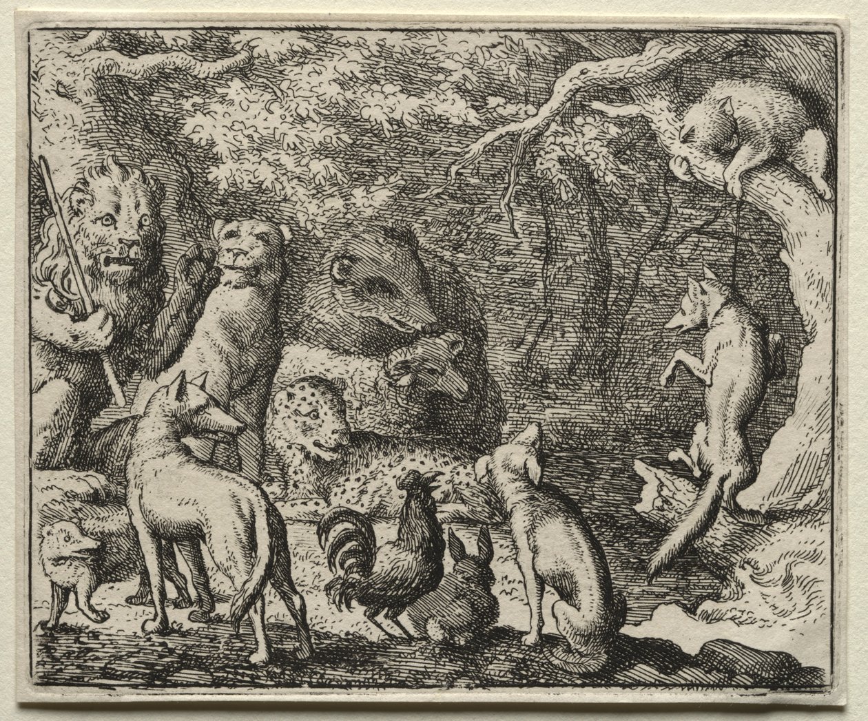 Reynard the Fox: Reynard pede permissão para confessar. de Allart van Everdingen