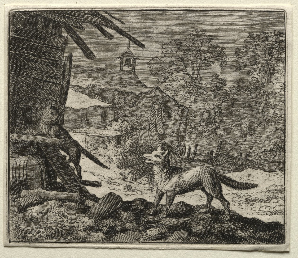 Reynard the Fox: Reynard Engana o Gato. de Allart van Everdingen