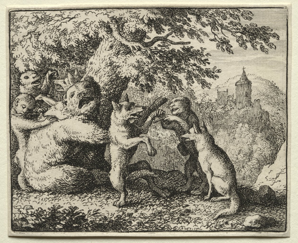 Reynard the Fox: Reynard equipado para sua peregrinação de Allart van Everdingen