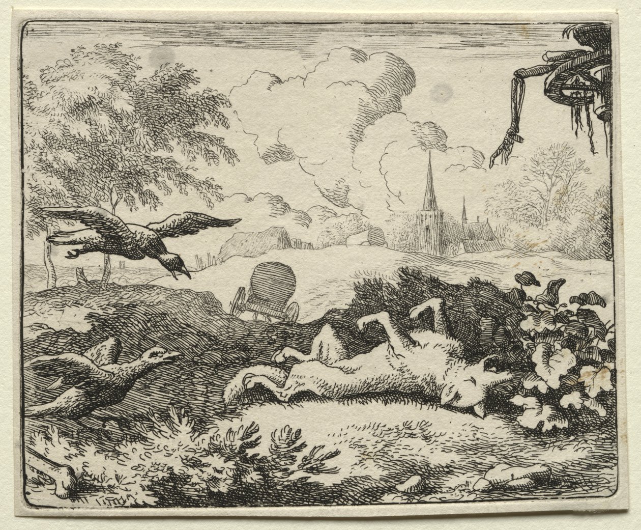 Reynard the Fox: Reynard finge morte de Allart van Everdingen