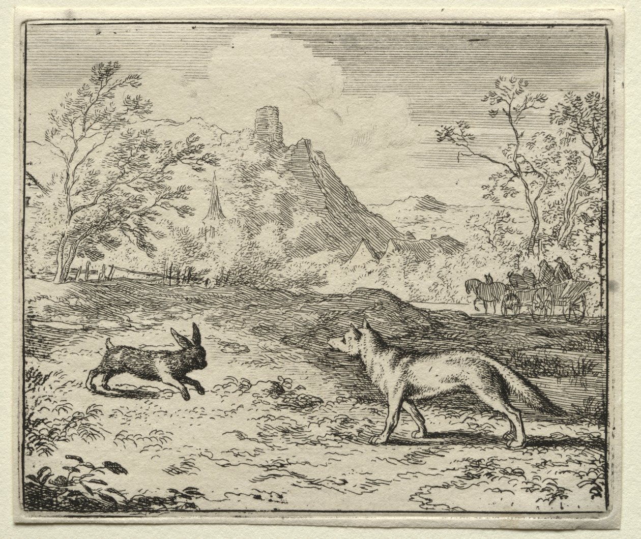 Reynard the Fox: Reynard e o coelho. de Allart van Everdingen