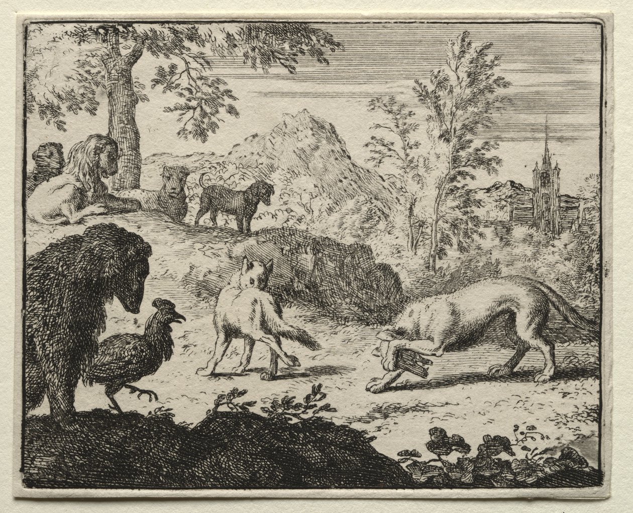 Reynard, a Raposa: O Combate entre Reynard e o Lobo de Allart van Everdingen