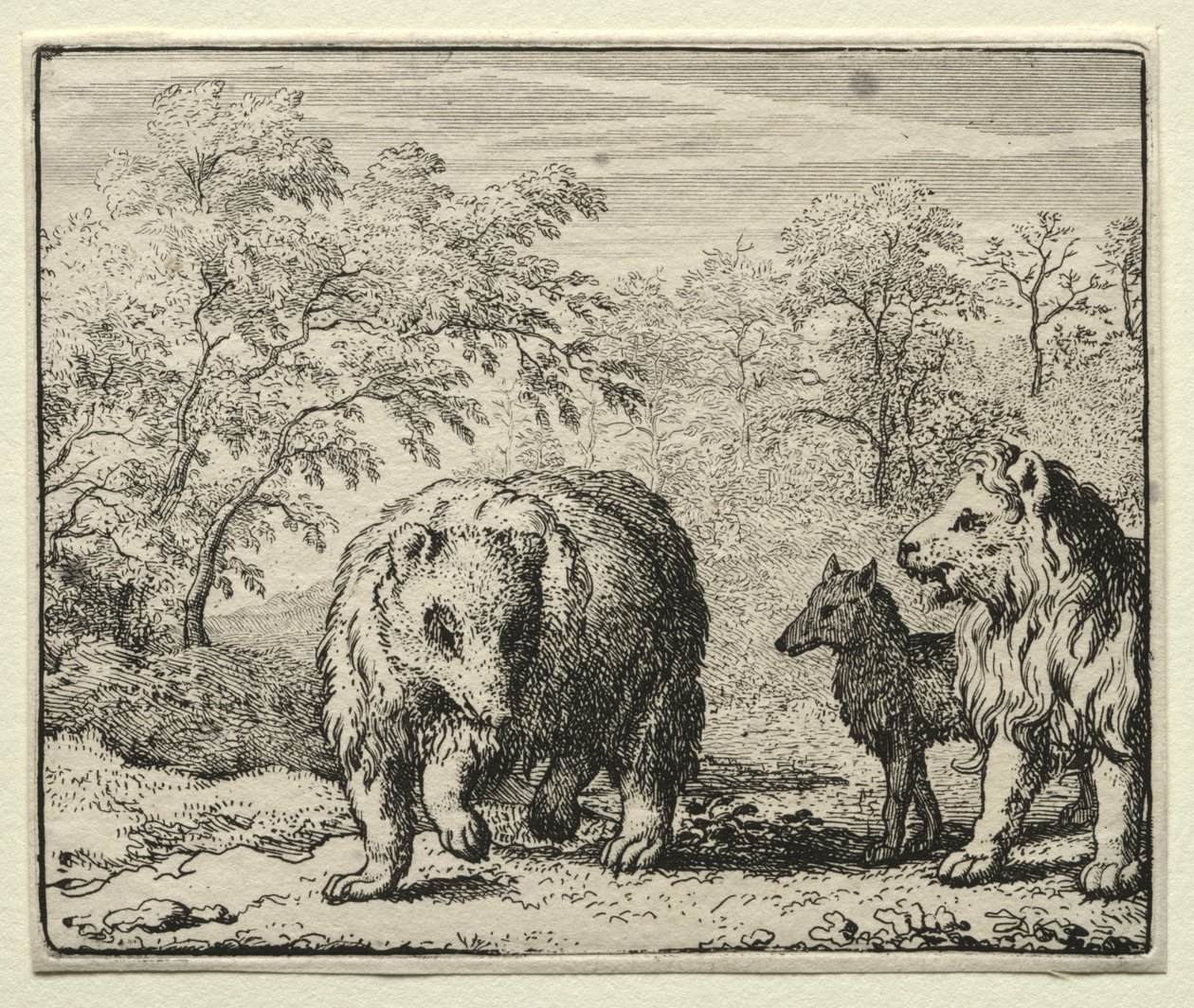 Reynard, a Raposa: A Libertação do Lobo e do Urso de Allart van Everdingen