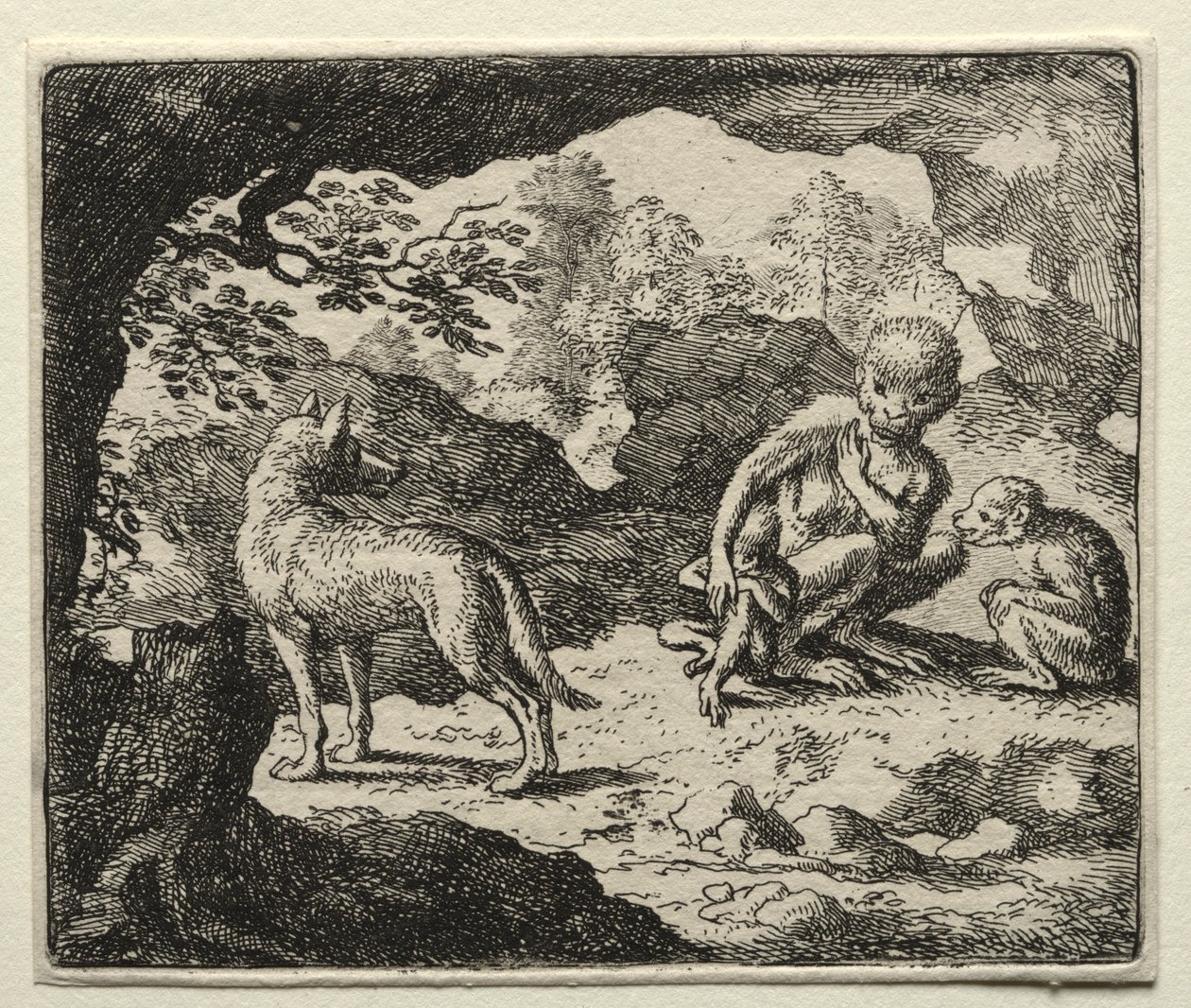 Reynard the Fox: O Lobo no Covil dos Macacos. de Allart van Everdingen