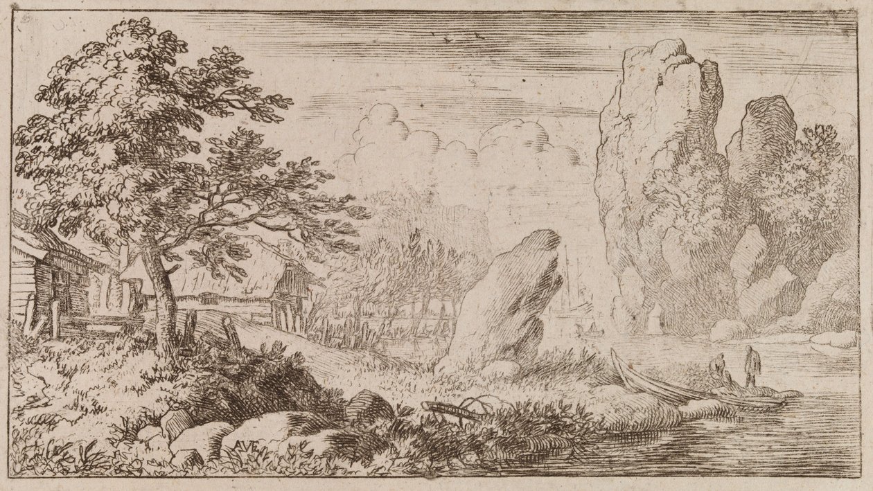 Rocha junto à água de Allart van Everdingen
