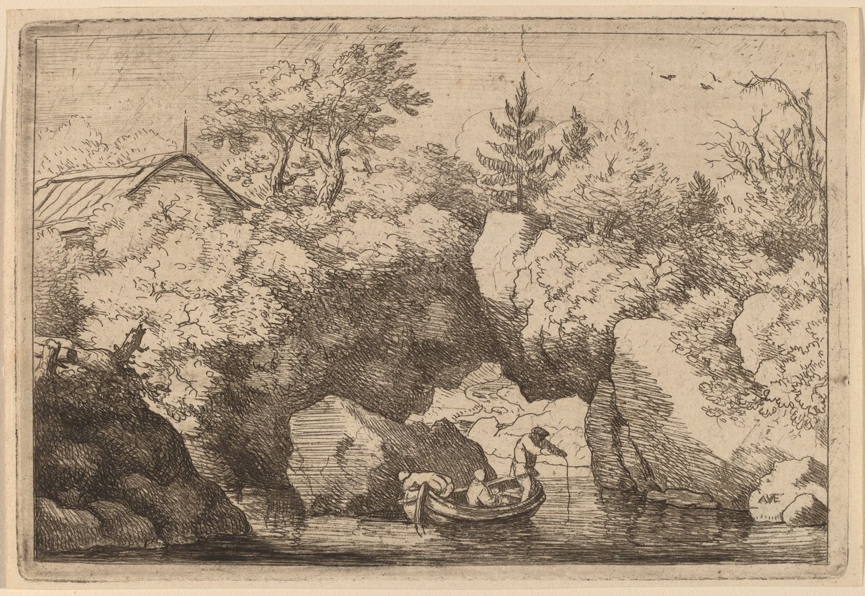 Skiff sob um Cleft Rock, provavelmente c. 16451656. de Allart van Everdingen