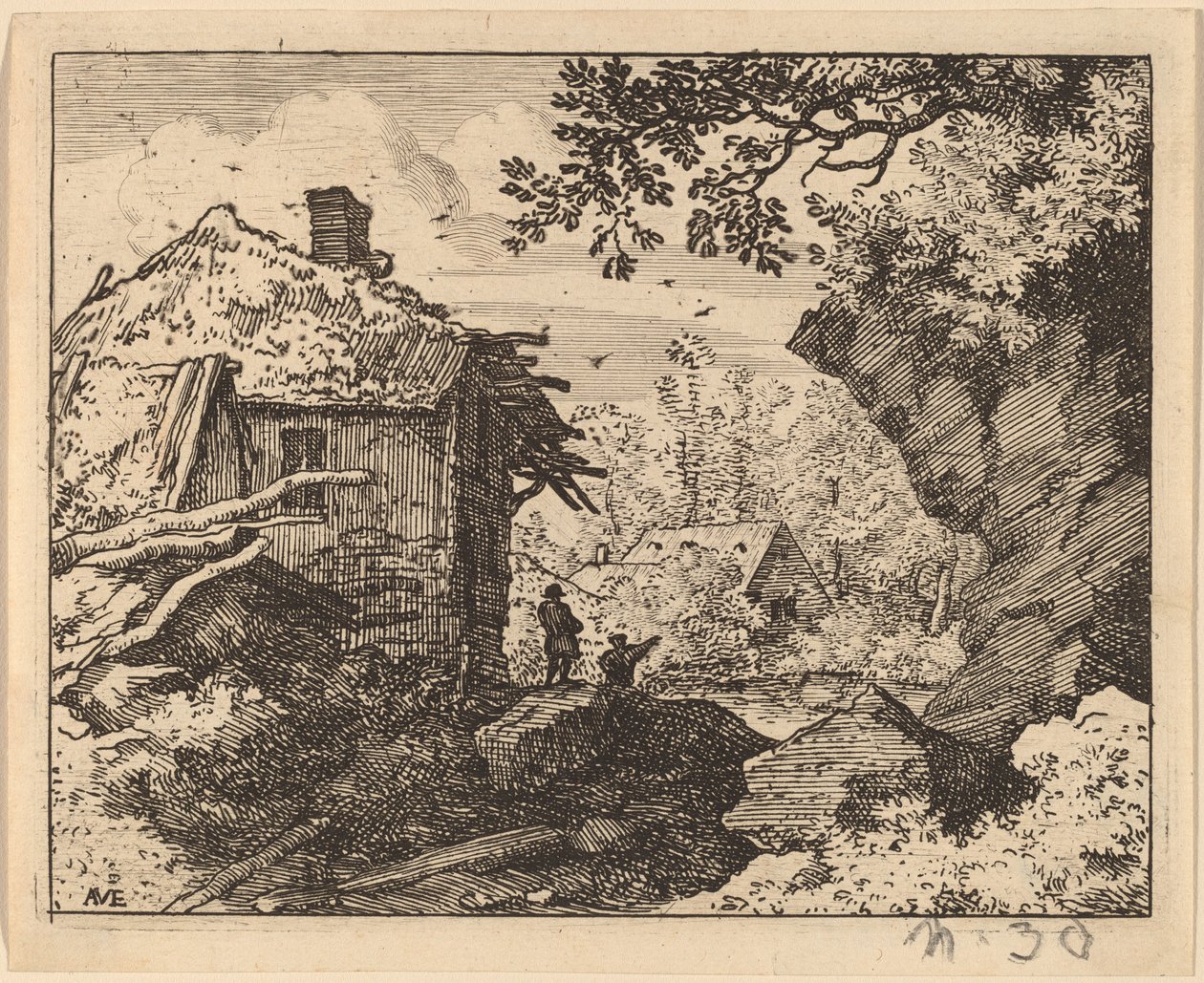 Cabana de palha vista de trás, provavelmente c. 16451656. de Allart van Everdingen