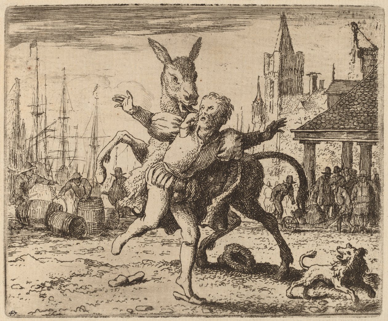 O Asno e o Cão, provavelmente c. 16451656. de Allart van Everdingen