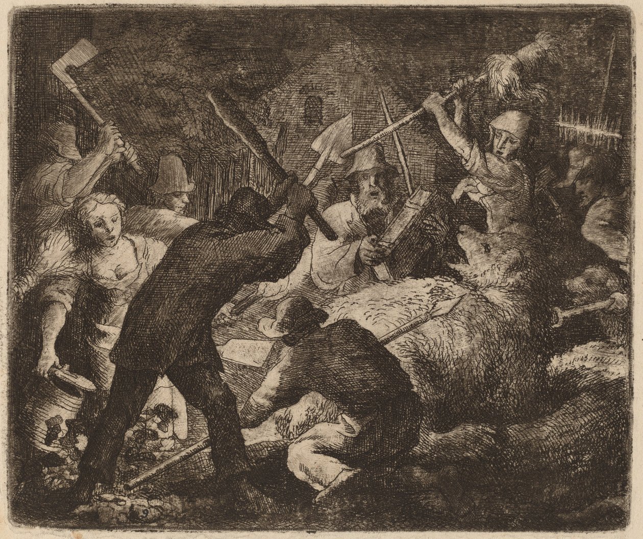 O Urso Assaltado pelos Camponeses, provavelmente c. 16451656. de Allart van Everdingen